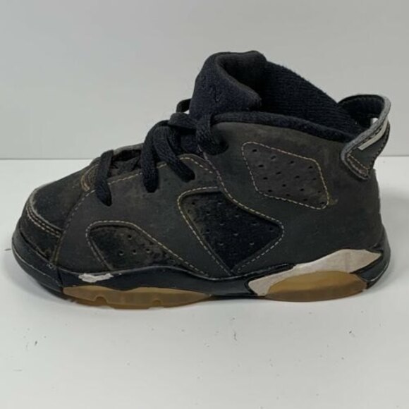 Nike Air Jordan 6 2009 Retro Baby Toddler 7 C Black 384667-002 - Picture 6 of 11